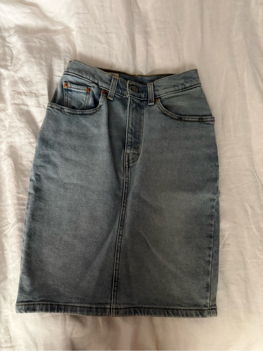 Levi's Blue Denim Midi Skirt
